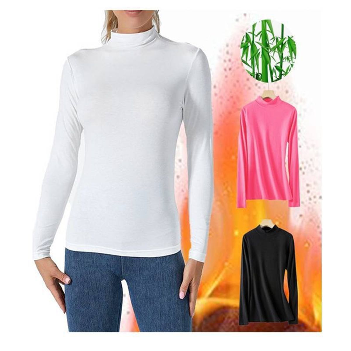 EVERSO - Pack 3 Camiseta Beatle Bambu-polar Liso Talla Especial 24219_.