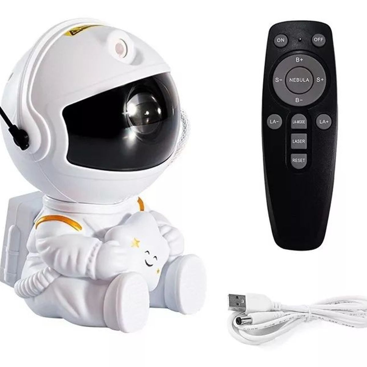 KUANGYE - Lampara Led Astronauta De Mesa Proyector Estrellas Galaxia