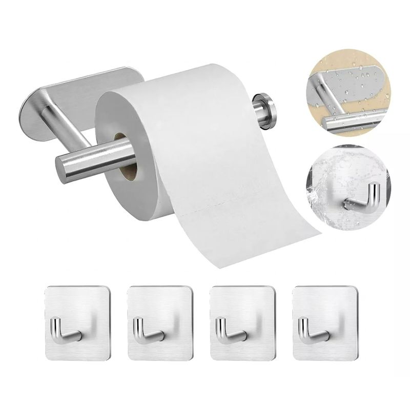 AIZO - Plata Porta Confort Papel Higiénico Acero Inoxidable Negro Mate