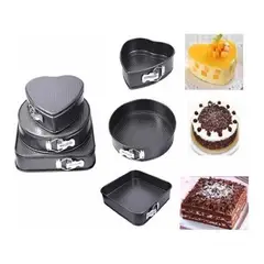 GENERICO - Set 3 Moldes Variados Repostería Queque Torta Antiadherentes
