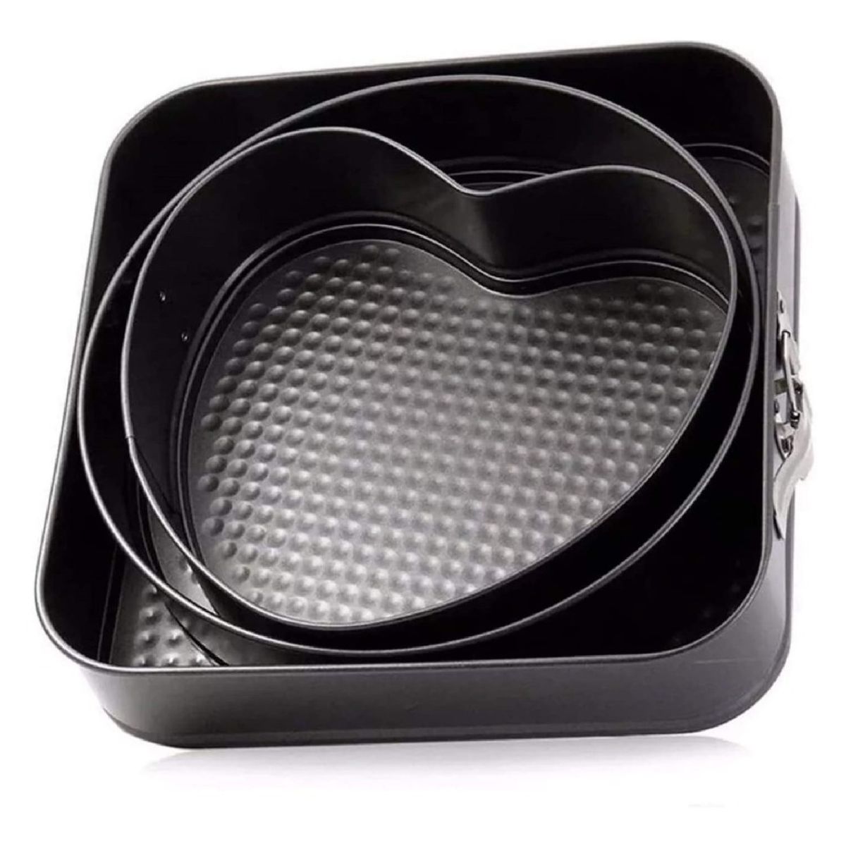 GENERICO - Set 3 Moldes Variados Repostería Queque Torta Antiadherentes