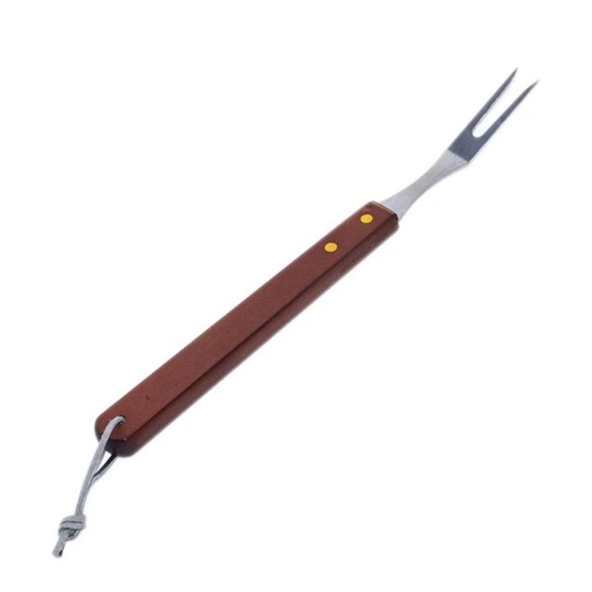 GENERICO - Set Parrillero Pinza Tenedor Espatula Mango Madera Asado