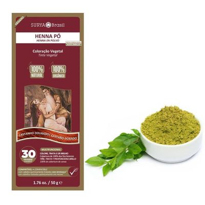 Imagen 2 del producto Henna en Polvo castaño dorado x2 y tratamiento fijación color.