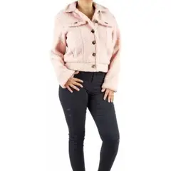 MPROPIA - Chaqueta Mujer Corderito Peludo Calidad Premium. Botones 25