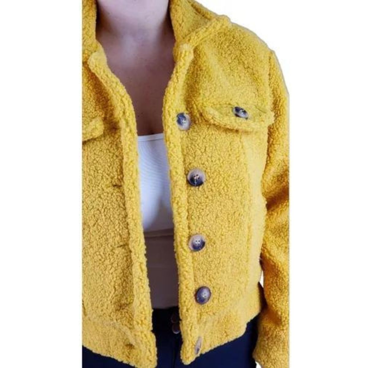 LOOK SHOP - Chaqueta Mujer Corderito Peludo Calidad Premium. Botones  25