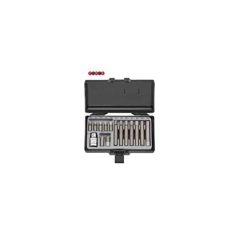 FORCE - Juego Puntas Allen [] 1/2'' 15 Pzas. 4 A 12mm. (4155) Force
