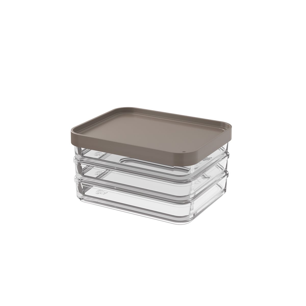 COZA - POTE DE PLASTICO TRIO 840ML CLEAR WARM GRAY 20770-3126