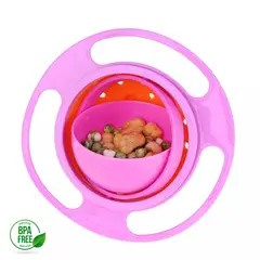 GENERICO - Plato Bowl 360 Giratorio Bebé-niños Antiderrame fucsia