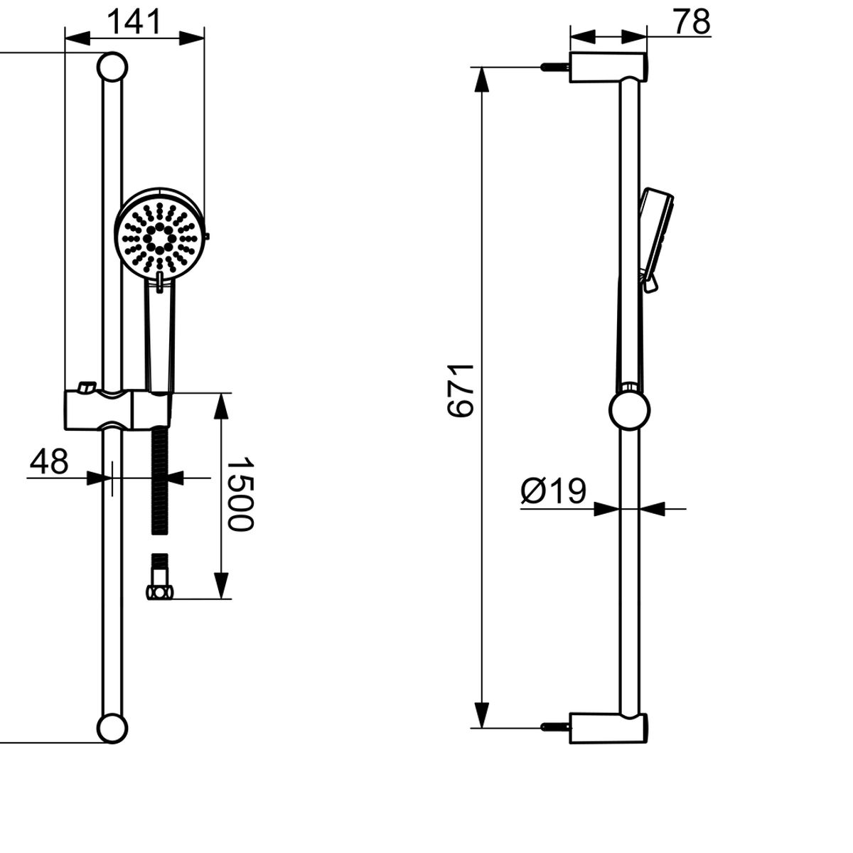 HANSA - Barra de ducha - Hansa Basic
