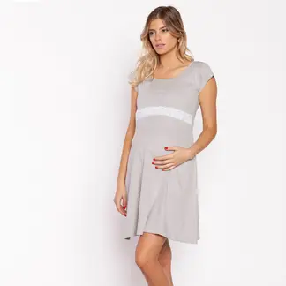 NALA - Camisa de Dormir Maternal BB Gris Maternity