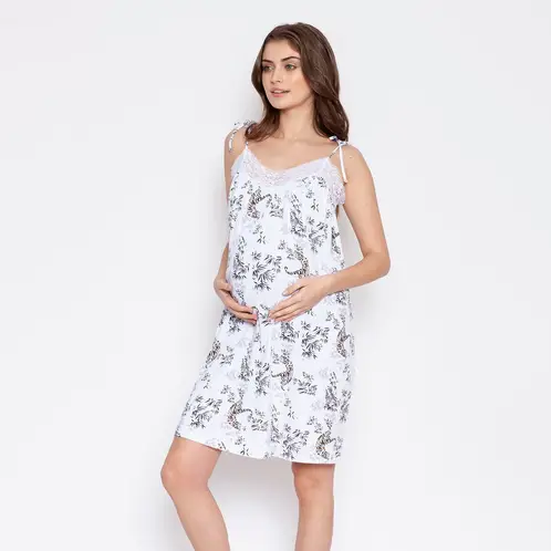 NALA - Camisa de Dormir Maternal Cinta Blanca Maternity
