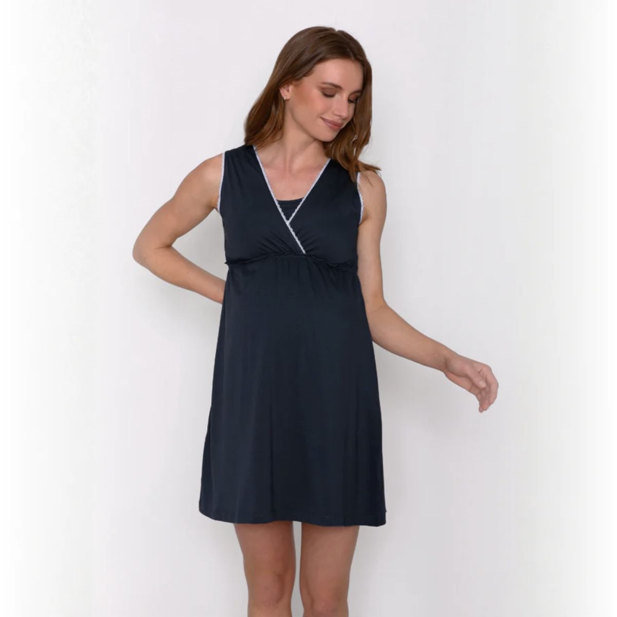 NALA - Camisa de Dormir Lactancia Peto Negro Nala Maternity