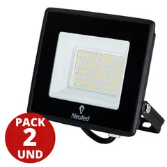 GENERICO - Foco Proyector Led Ecostreet Neuled 30w Ip65 LUZ CALIDA PACK 2 UND