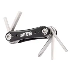 SUPER B - Herramienta Bicicleta Plegable 7 En 1 Gris Portatil