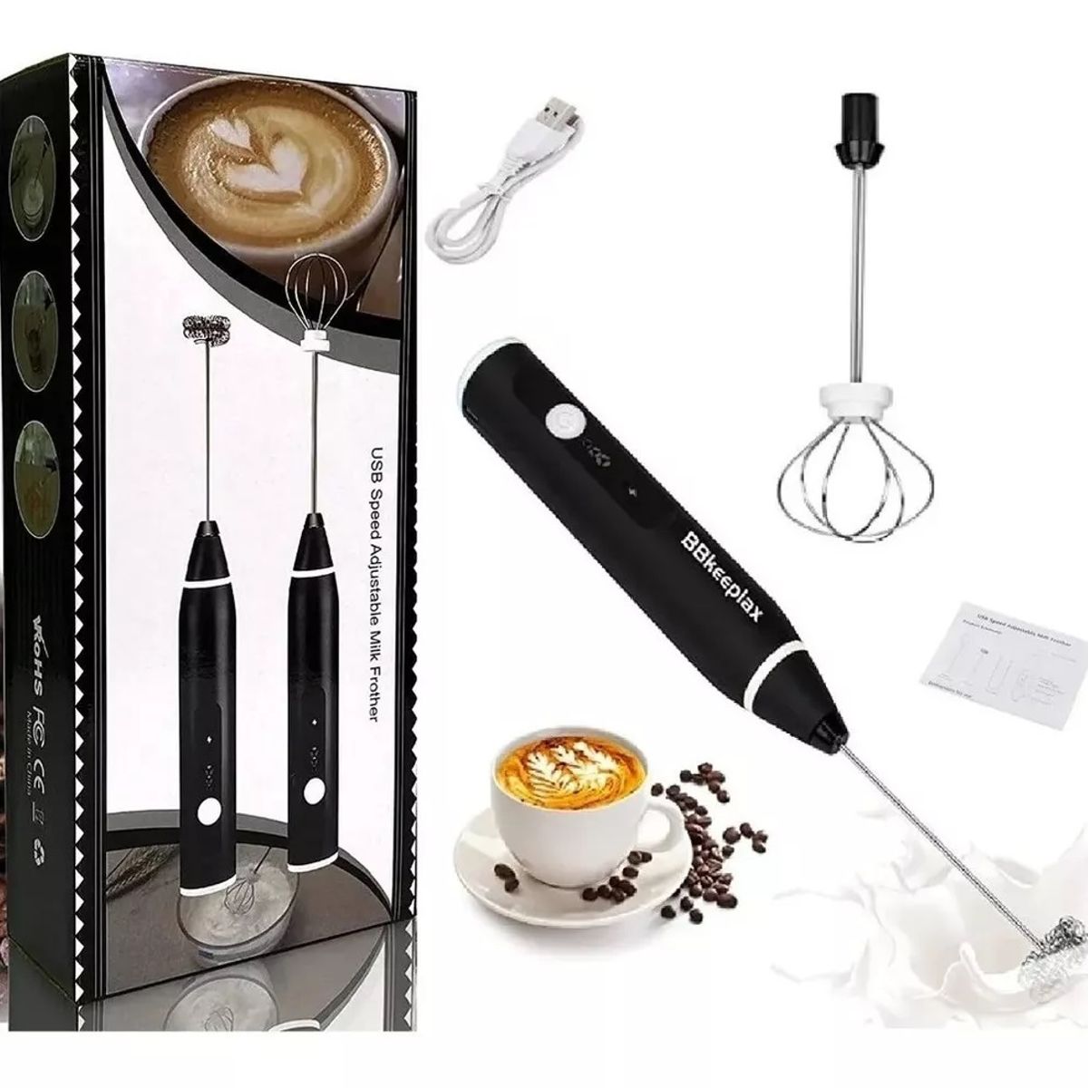 SHOP EHOME BAG - Mini Batidor Manual De Leche Recargable Usb