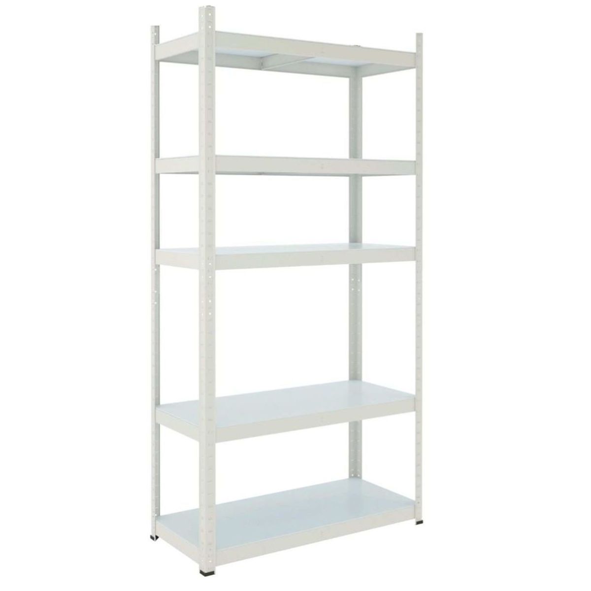 METALBREIN - Estante Metálico 180x90x40 Blanco bandeja metálica - 5 niveles.