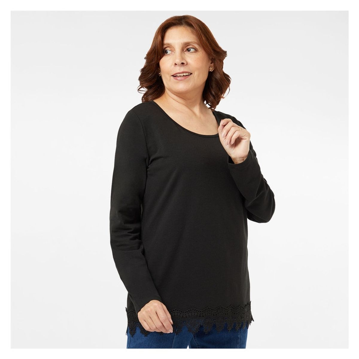 FASHION'S PARK - Polera Mujer Detalle Macramé Negro Fashion's Park