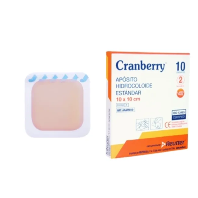 CRANBERRY - Apósito Hidrocoloide Estándar 10x10 Cm - Caja X10 Unidades