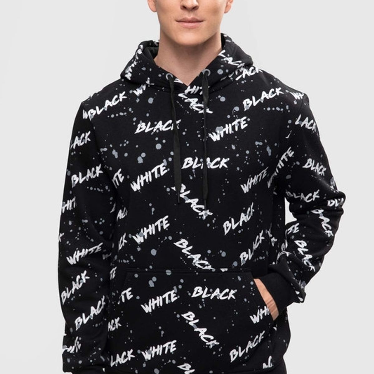 FASHION'S PARK - Polerón Hombre Hoodie Manchas Gris