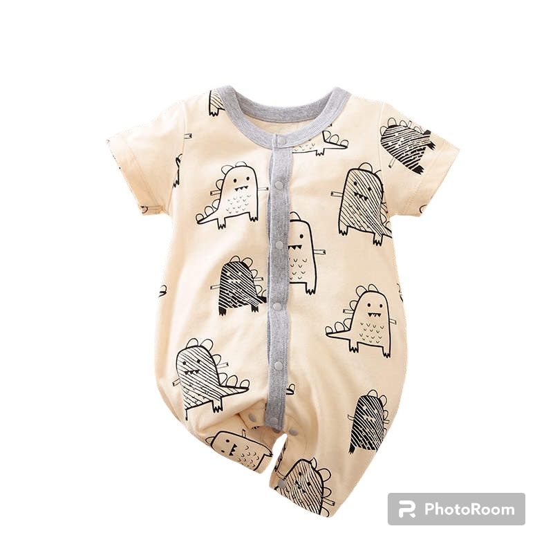 ANGO - Enterito VERANO bebé Algodón DINOS beige