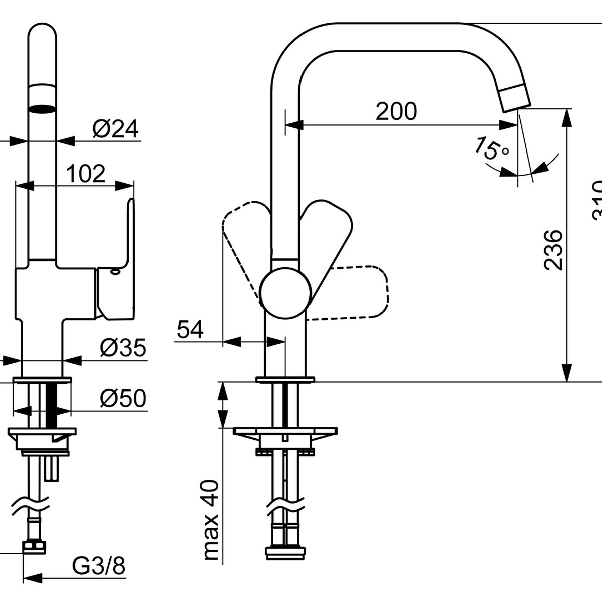 HANSA - Monomando cocina - Hansa Basic