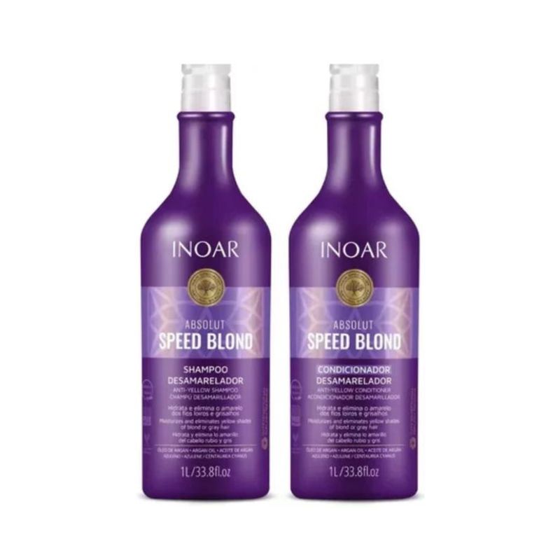 INOAR - Pack INOAR Speed Blond Shampoo  Acondicionador 1L.