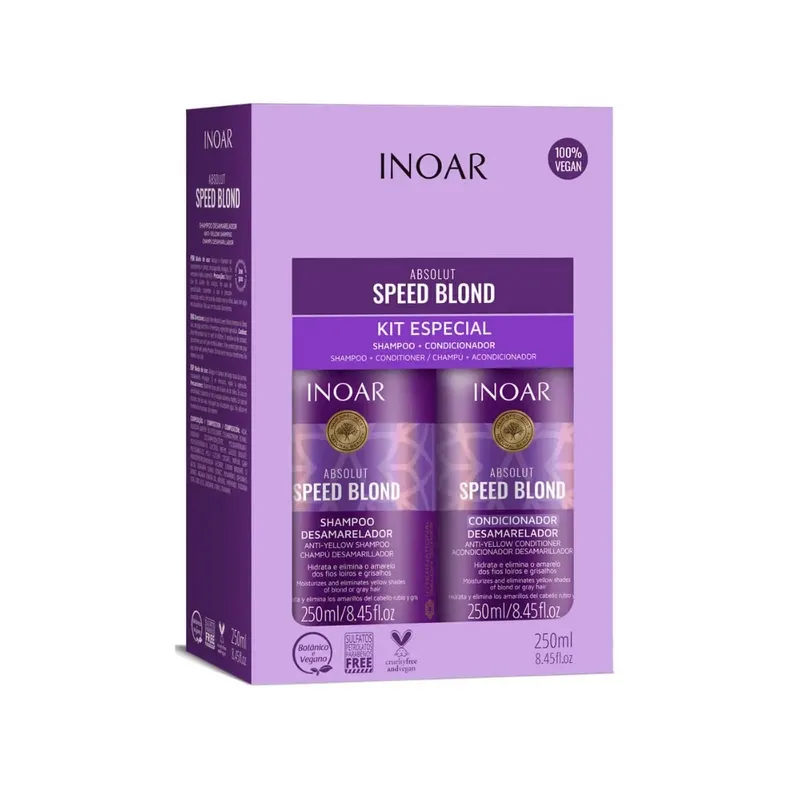 INOAR - Pack INOAR Absolut Speed Blond Shampoo  Acondicionador 250ml.