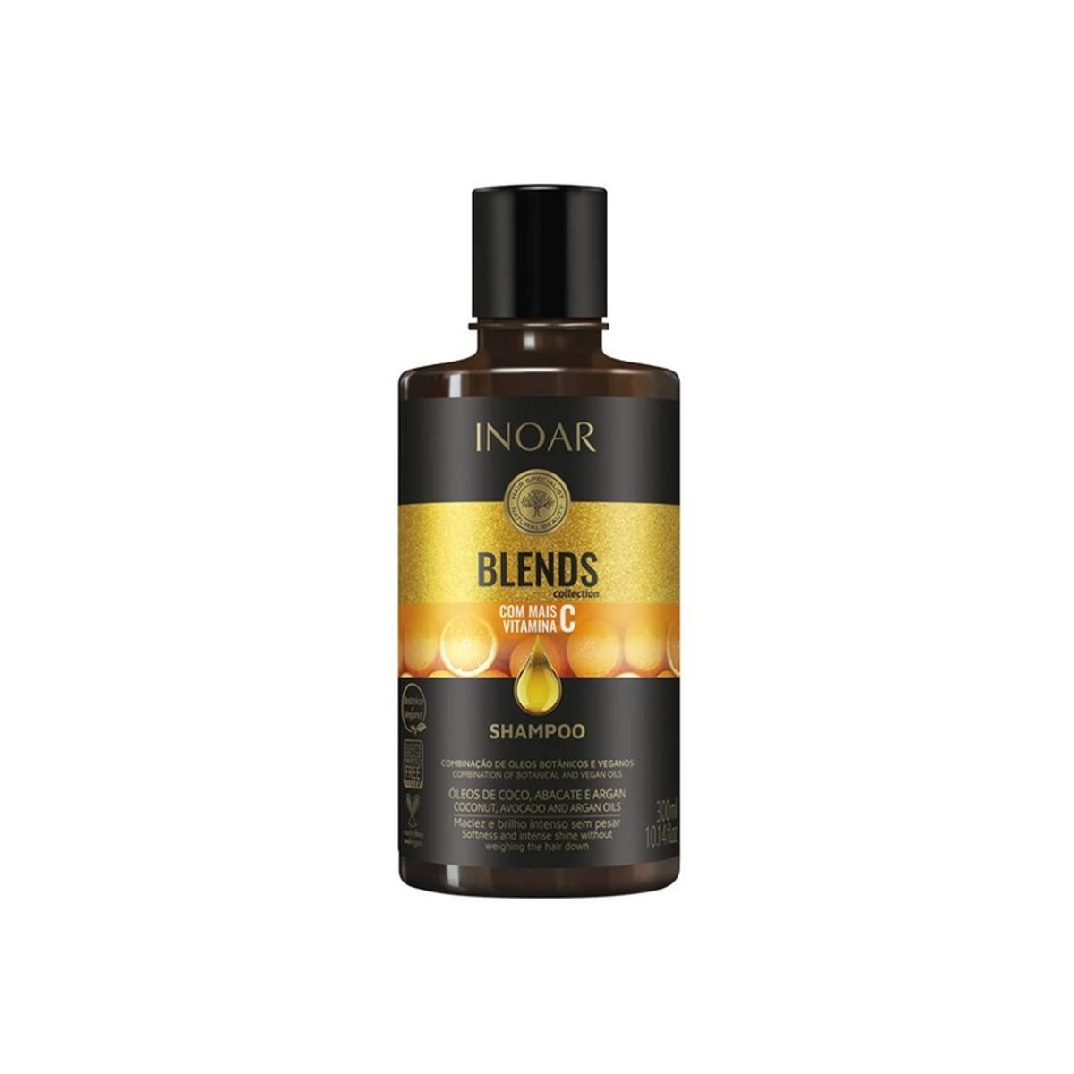 INOAR - Shampoo Blends INOAR 300ml Vegano Vitamina C Brillo Hidrata.