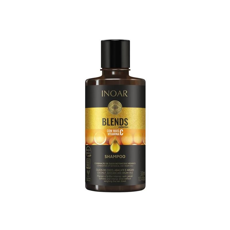 INOAR - Shampoo Blends INOAR 300ml Vegano Vitamina C Brillo Hidrata.