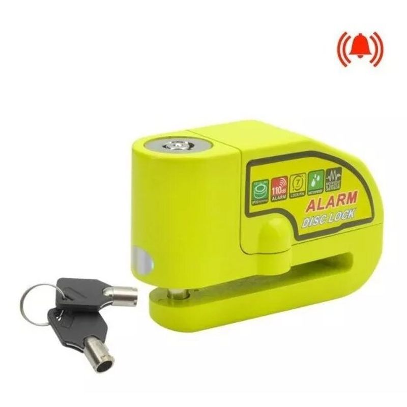 GENERICO - Candado Con Alarma Freno Disco Moto  Piola Recordatoria AM