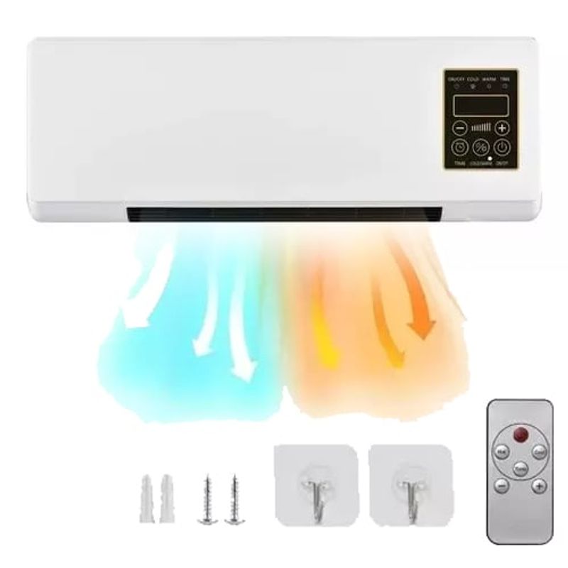 GENERICO - Calefactor tipo aire acondicionado De Pared con tendedero de ropa