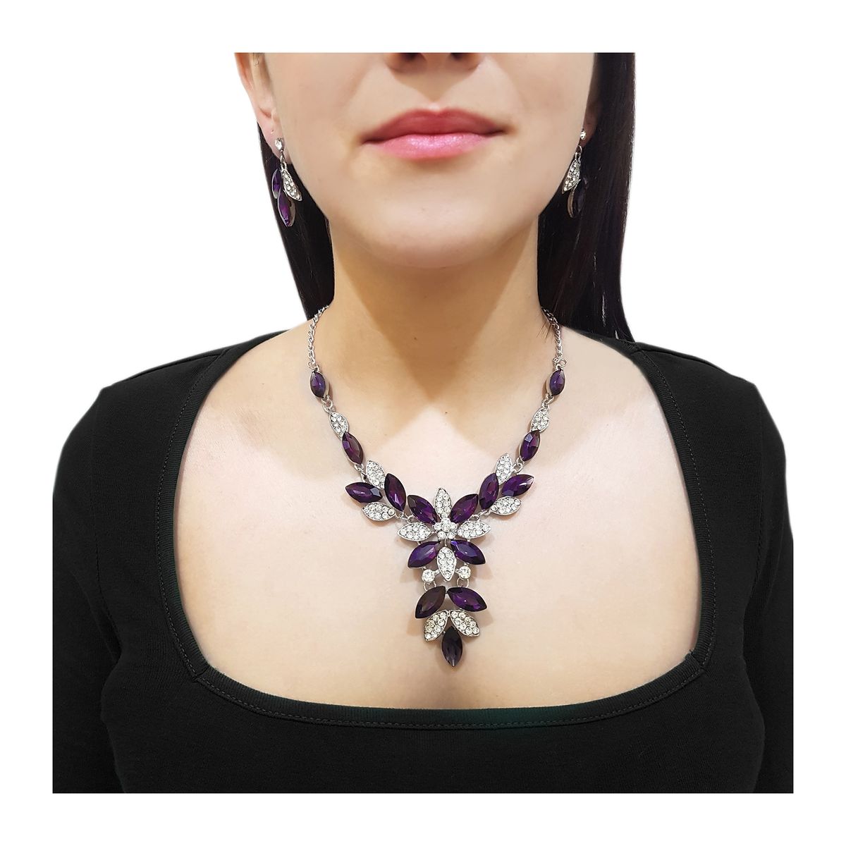 GENERICO - Set De Collar Y Aros Para Fiesta Triz