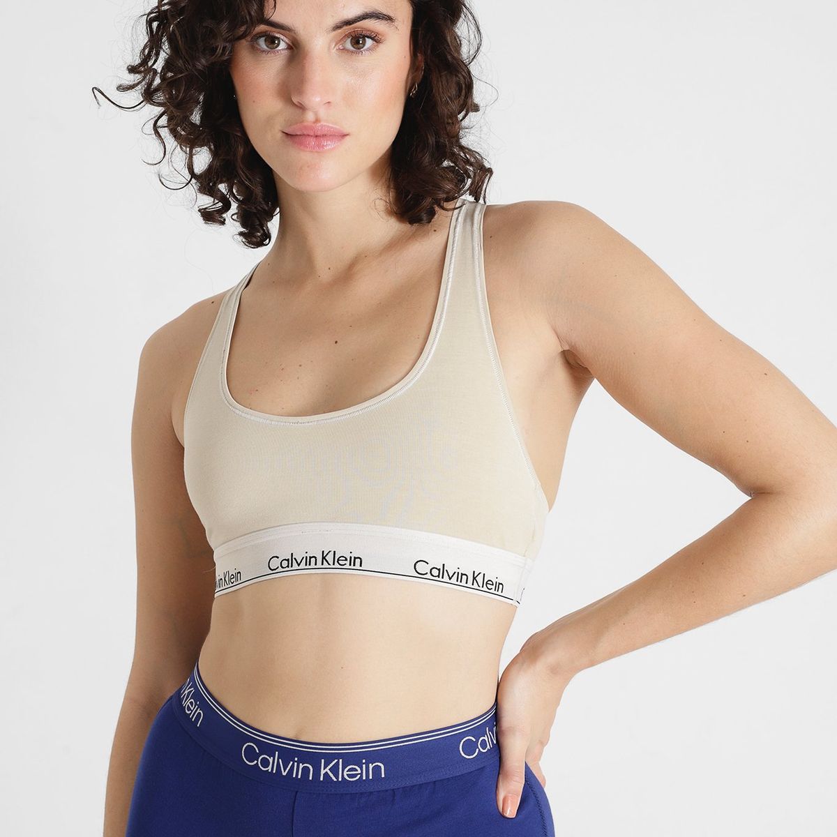 CALVIN KLEIN - Bralette con logo Blanco Calvin Klein