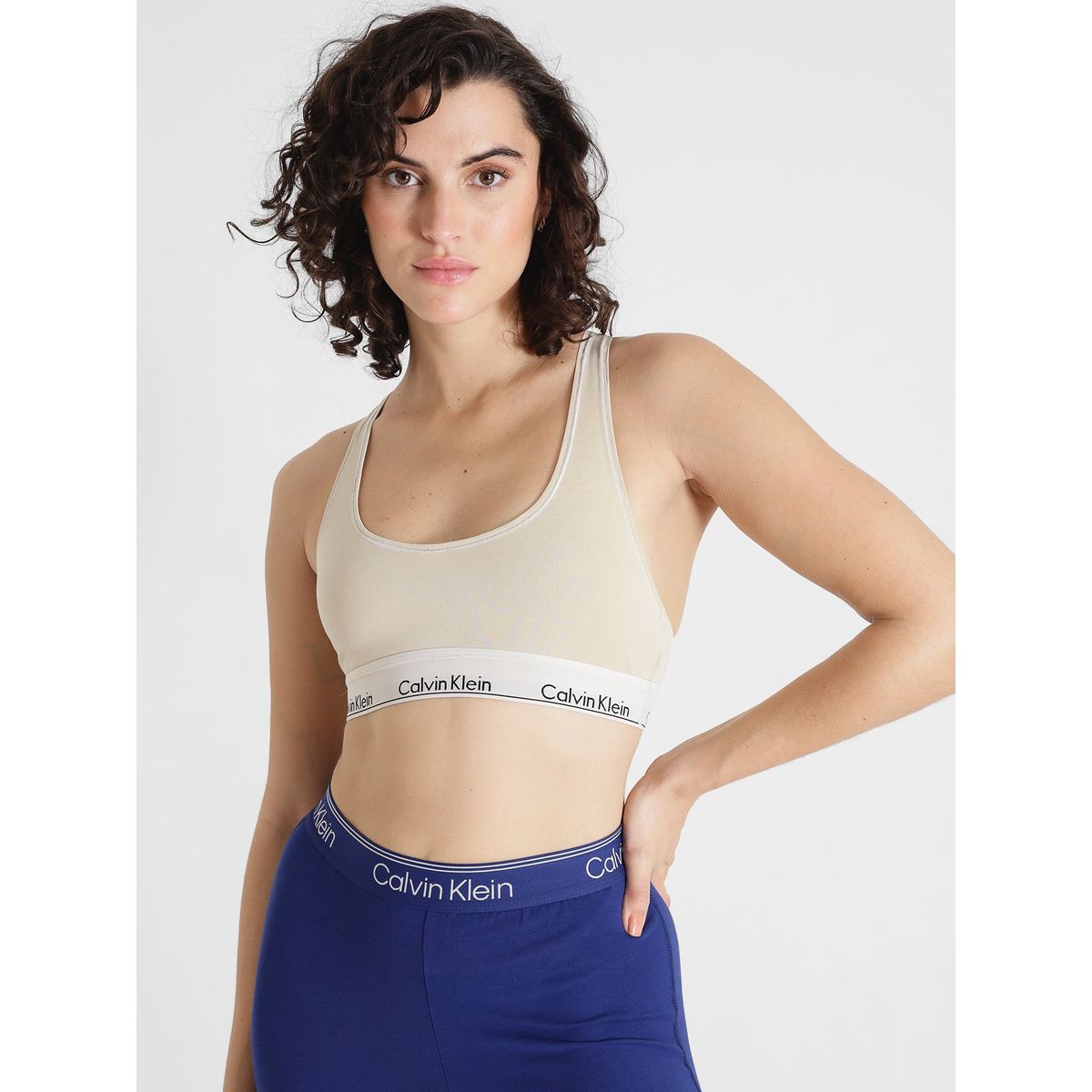 CALVIN KLEIN - Bralette con logo Blanco Calvin Klein