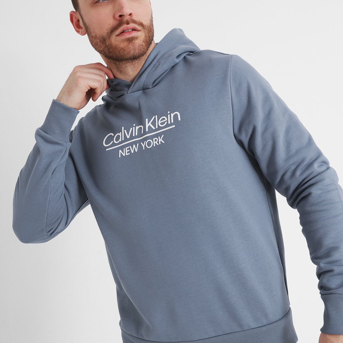 CALVIN KLEIN - Sudadera con capucha y logo Gris Calvin Klein
