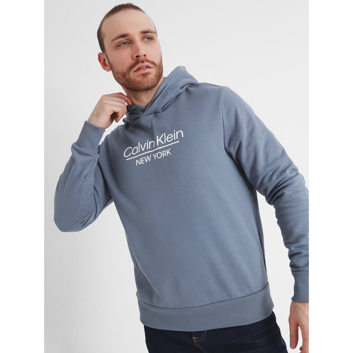 CALVIN KLEIN - Sudadera con capucha y logo Gris Calvin Klein