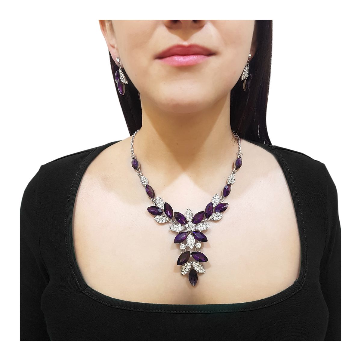 GENERICO - Set De Collar Y Aros Para Fiesta Ella