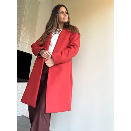 MARA MORE - AB15010 ABRIGO NARANJO LARGO OVERSIZE.