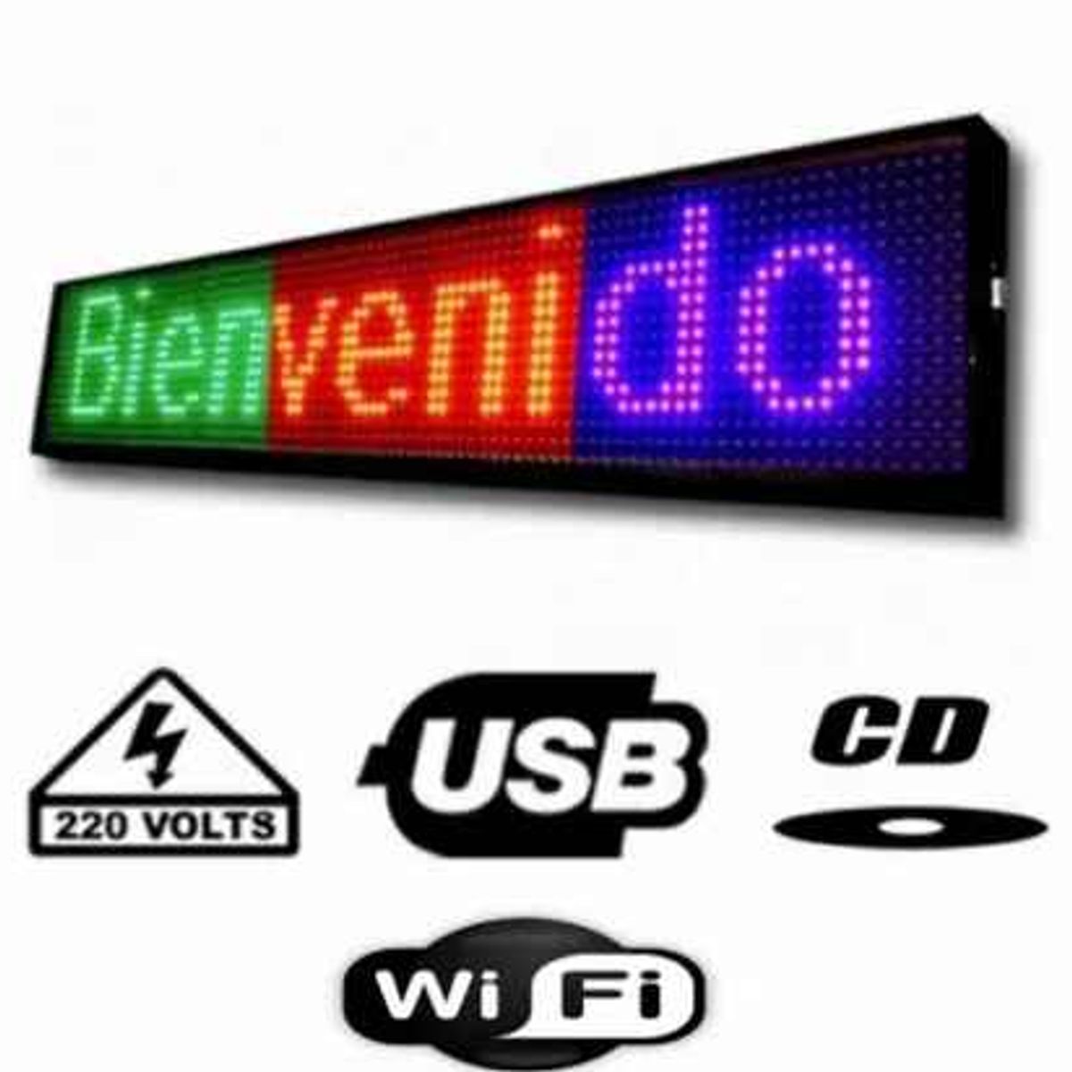 GENERICO - Letrero Led Luminoso Programable Inalámbrico Wifi MULTICOLOR