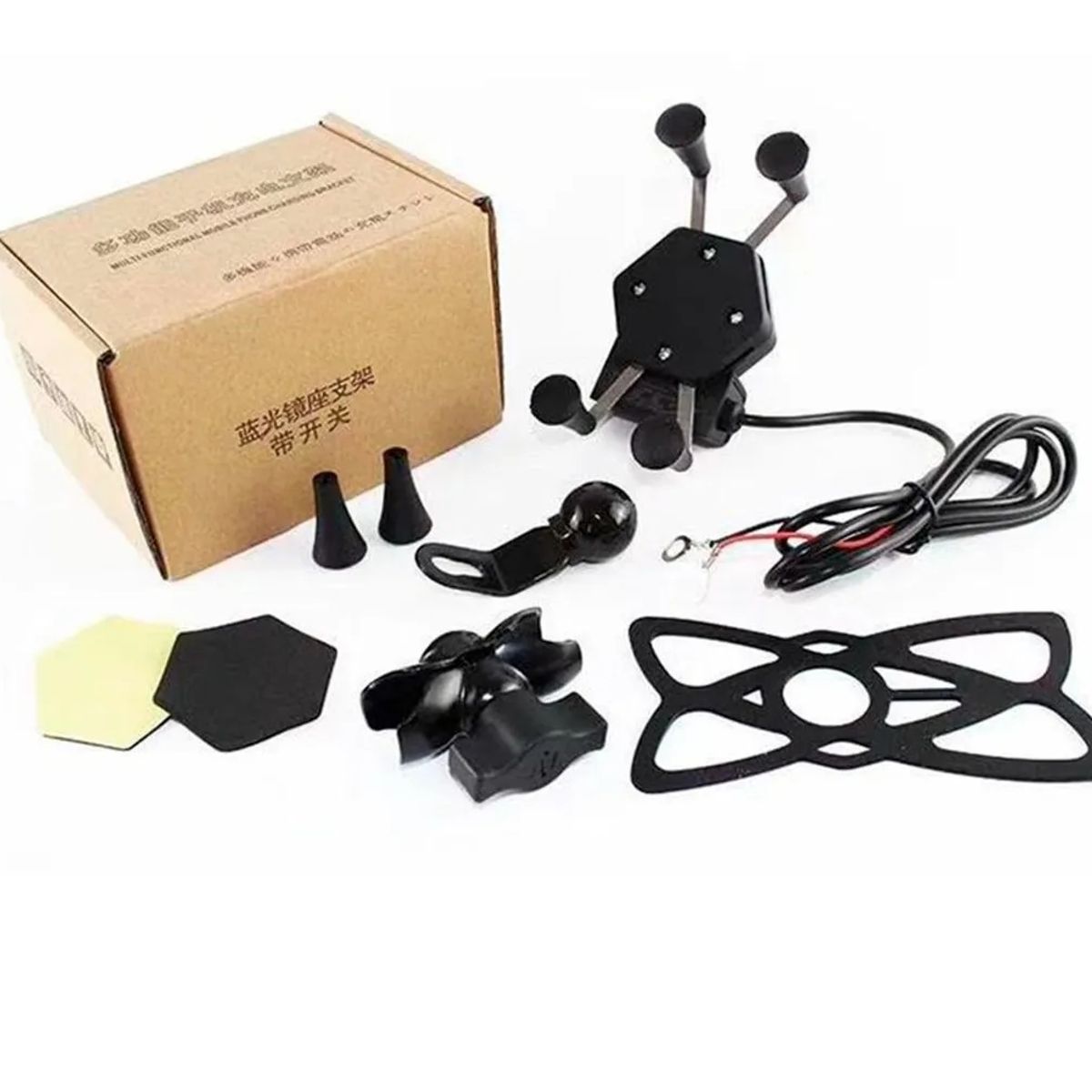 GENERICO - Soporte Con Cargador Usb Celular Para Moto Tipo X