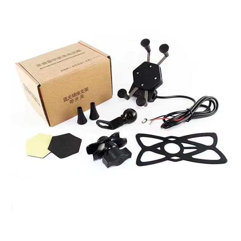 GENERICO - Soporte Con Cargador Usb Celular Para Moto Tipo X