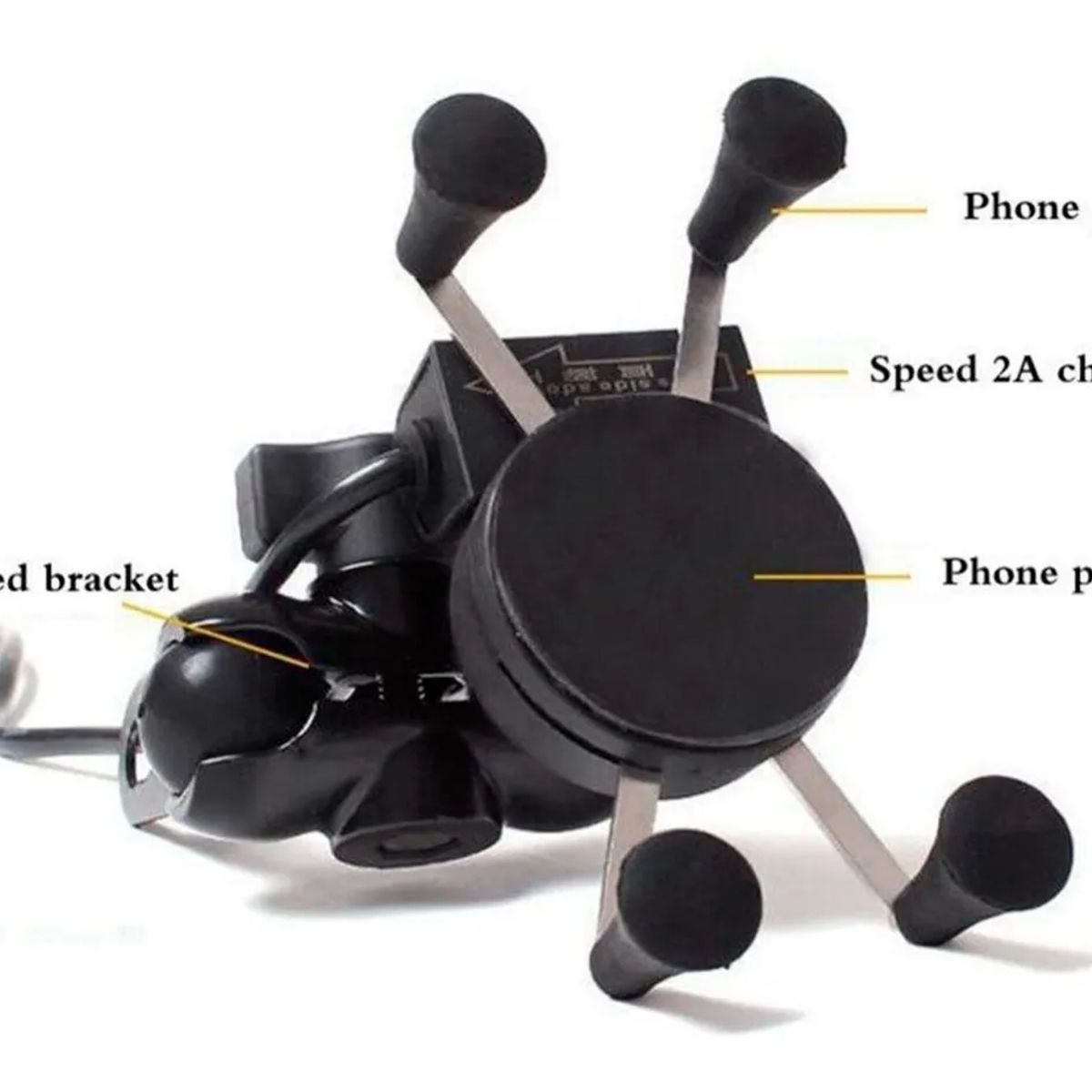 GENERICO - Soporte Con Cargador Usb Celular Para Moto Tipo X