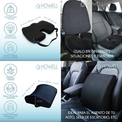 Imagen 2 del producto Cojin Lumbar Viscoelástico Asiento + Cojin Espalda