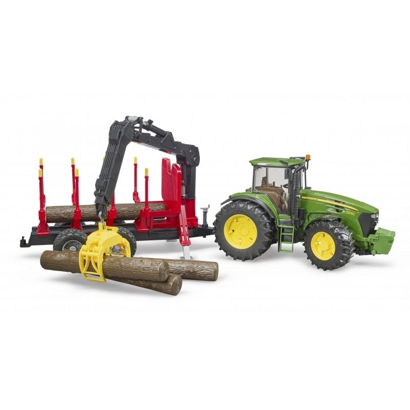 BRUDER - BRUDER 03054 JOHN DEERE 7930 WITH FORESTY TRAILER AND 4