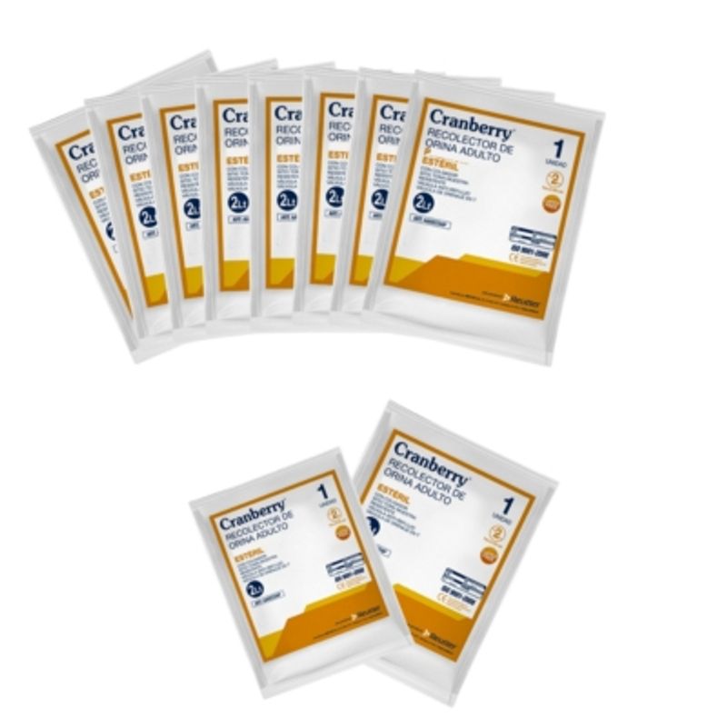 CRANBERRY - Recolector Orina Adulto Estéril 2 Lts - Pack 10 Un Cranberry