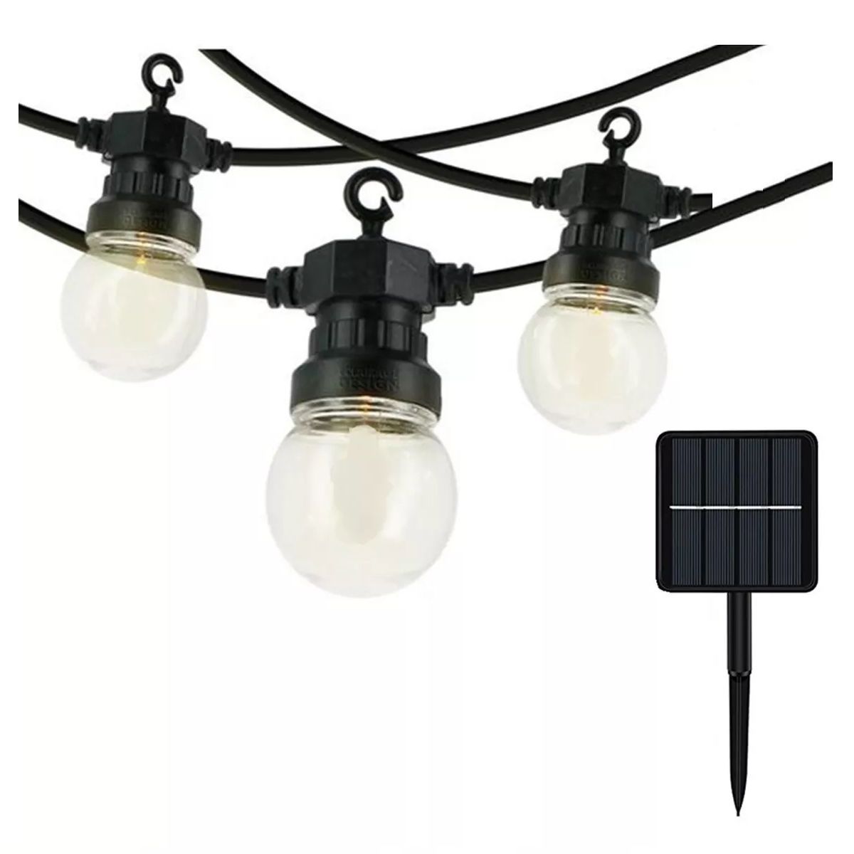 GENERICO - Guirnalda Luces Vintage Solares Cascada Luces Solar