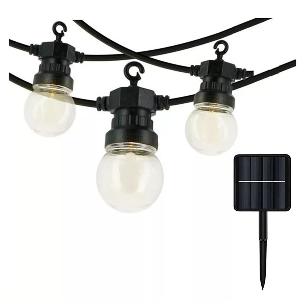 GENERICO - Guirnalda Luces Vintage Solares Cascada Luces Solar