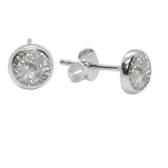 GENERICO - Aros Punto De Luz En Plata Italiana Ley 925 Circón Suizo 7mm