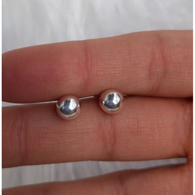 GENERICO - Aro Bolita Pelotita 6 Mm Plata Italiana Ley 925