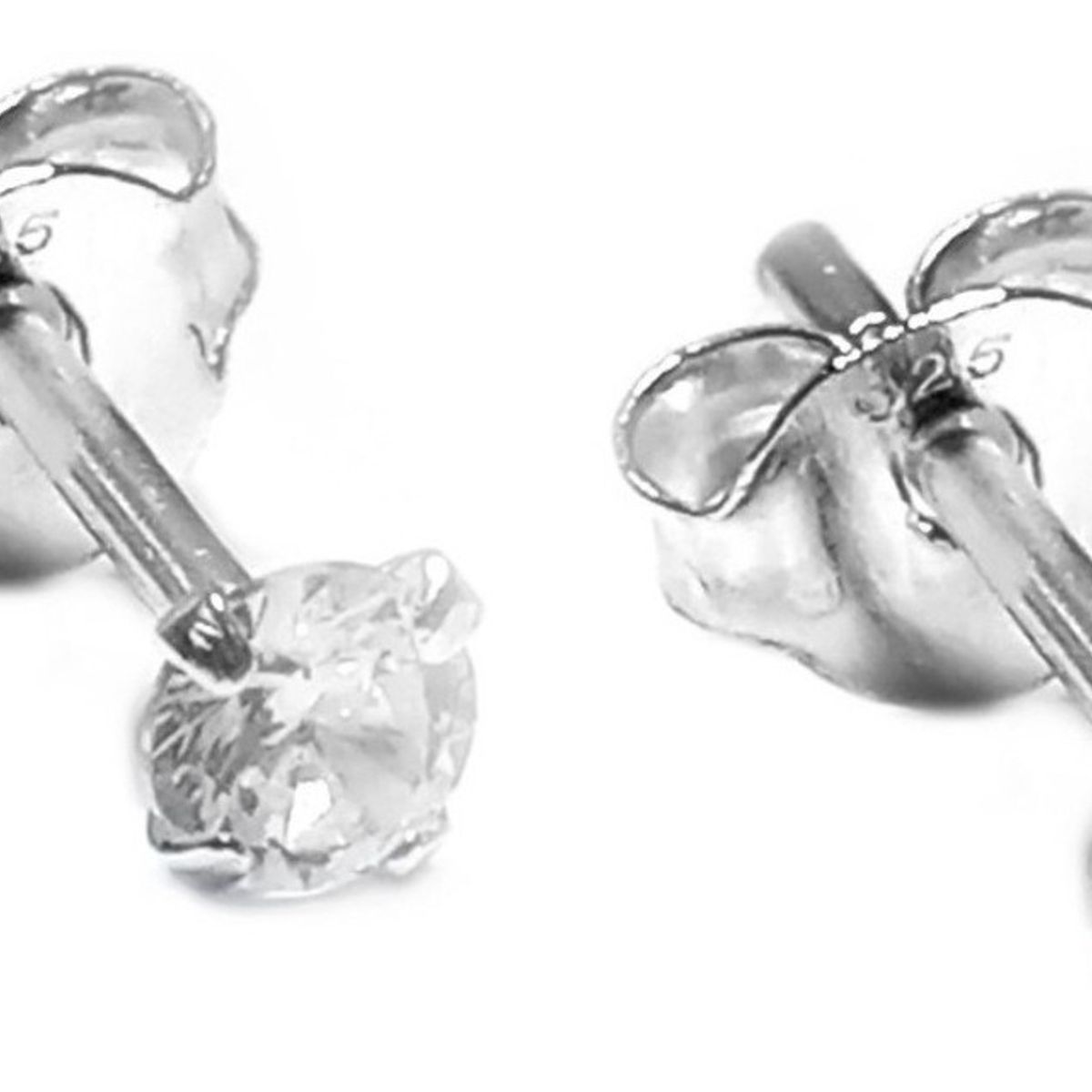 GENERICO - Aros Punto De Luz Pequeños 3 Mm Plata 925 Mas Estuché Regalo
